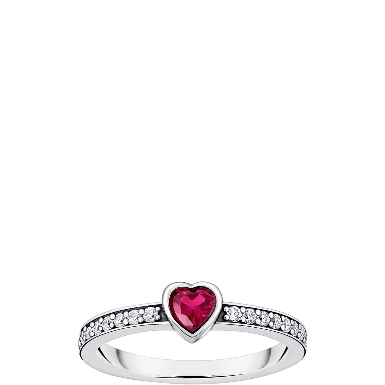 Solitaire Ring With Heart Stone