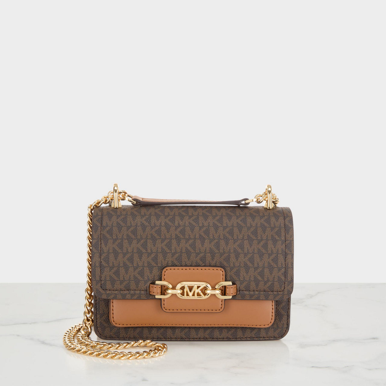 Heather Logo Canvas Shoulder Bag