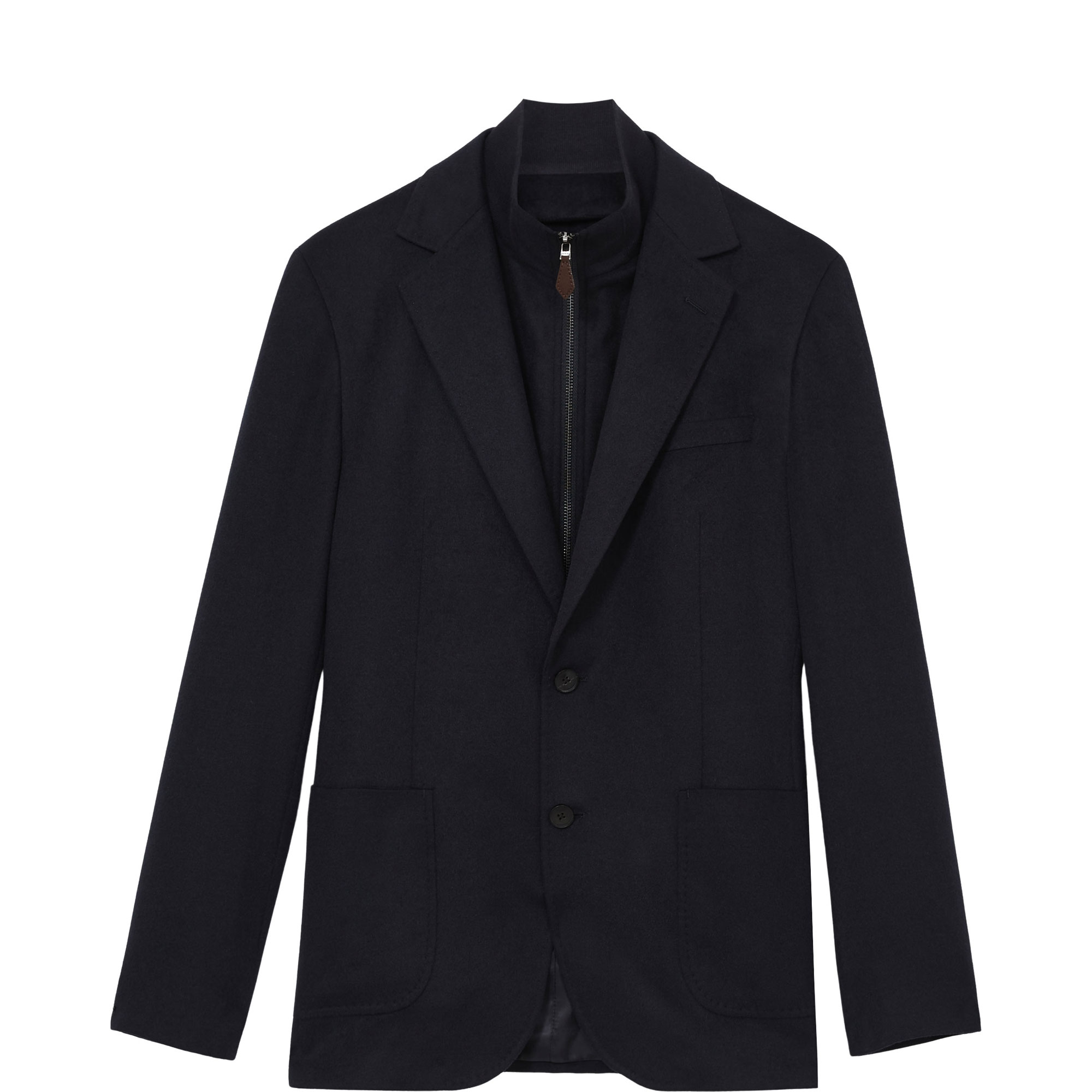 Patch Gilet-Insert Single-Breasted Blazer