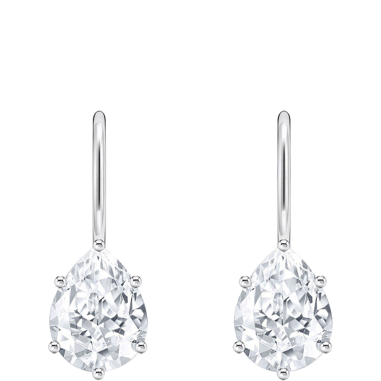 White Zirconia Drop Earrings