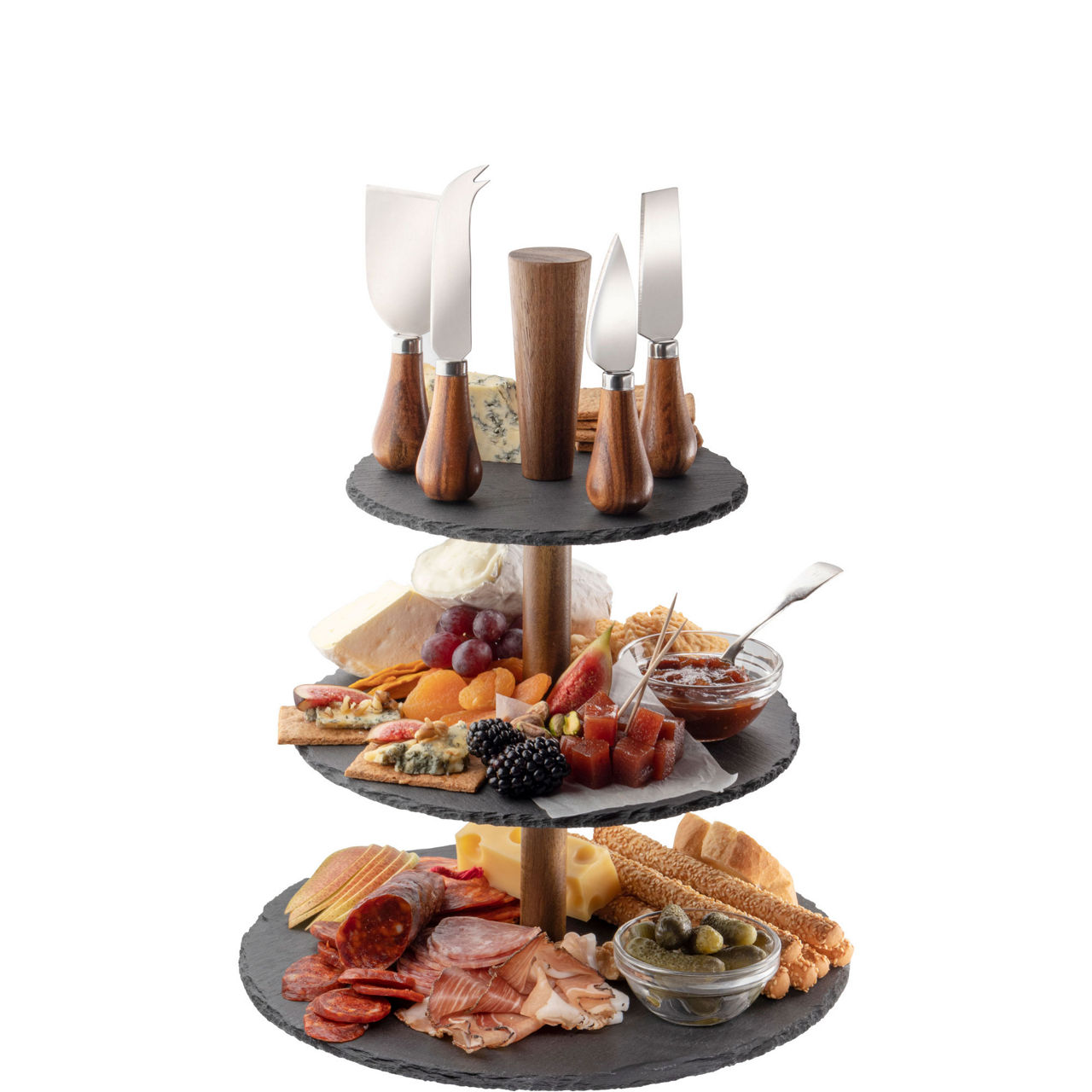 Slate Étagère & Cheese Knife Set