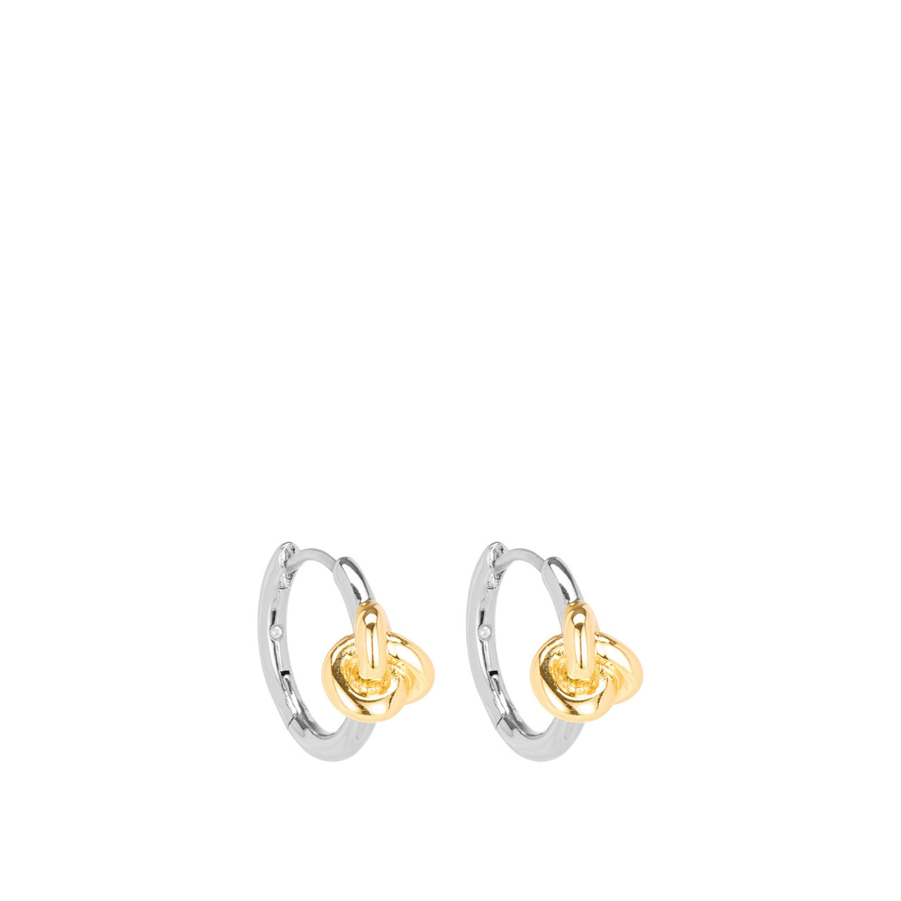 Double Knot Huggies Hoop Earrings