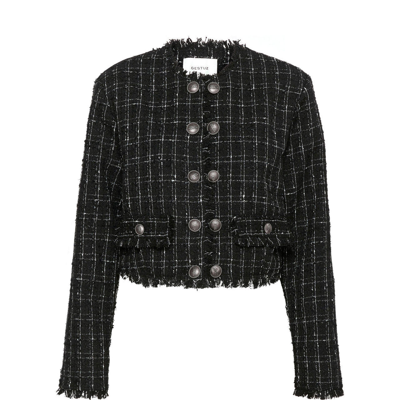 Gaelly Cropped Check Jacket