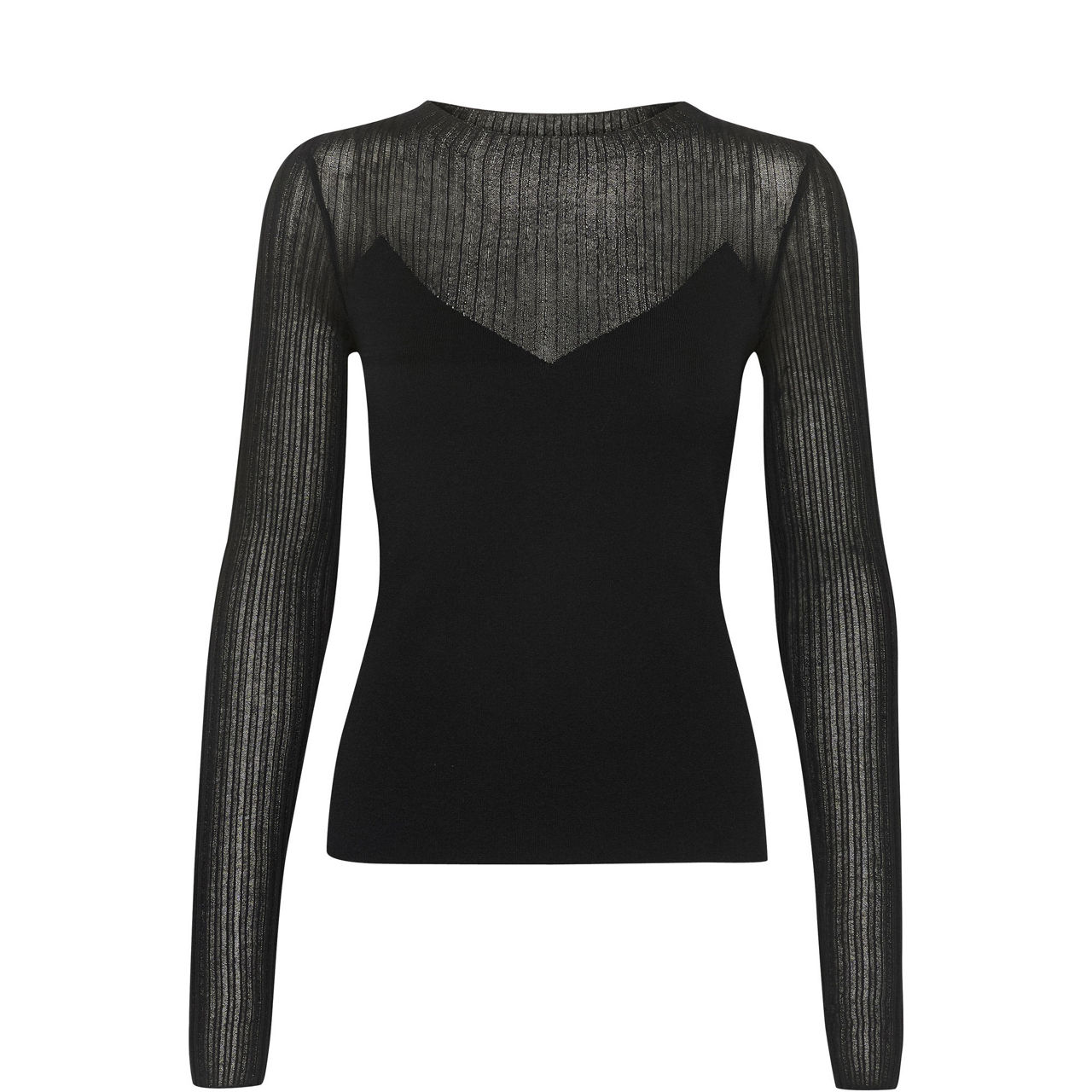 Samea Semi-Sheer Ribbed Top