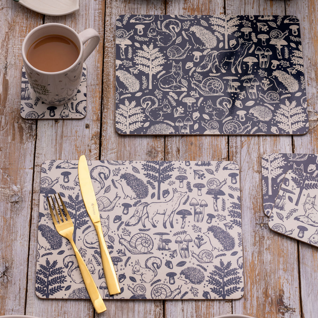 Woodland 8-Piece Placemat and Coaster Set
