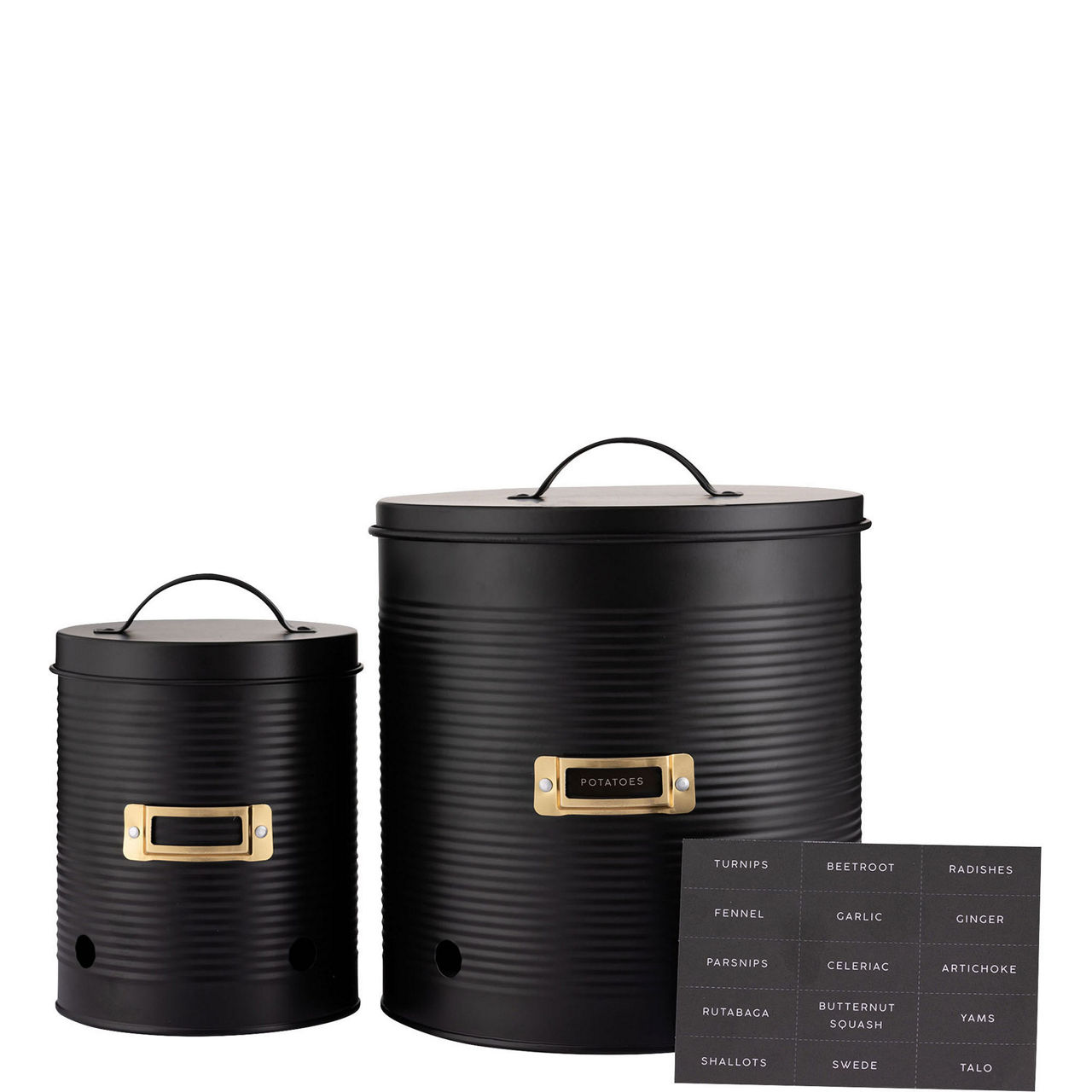 Otto Black Set of 2 Root Vegetable Storag