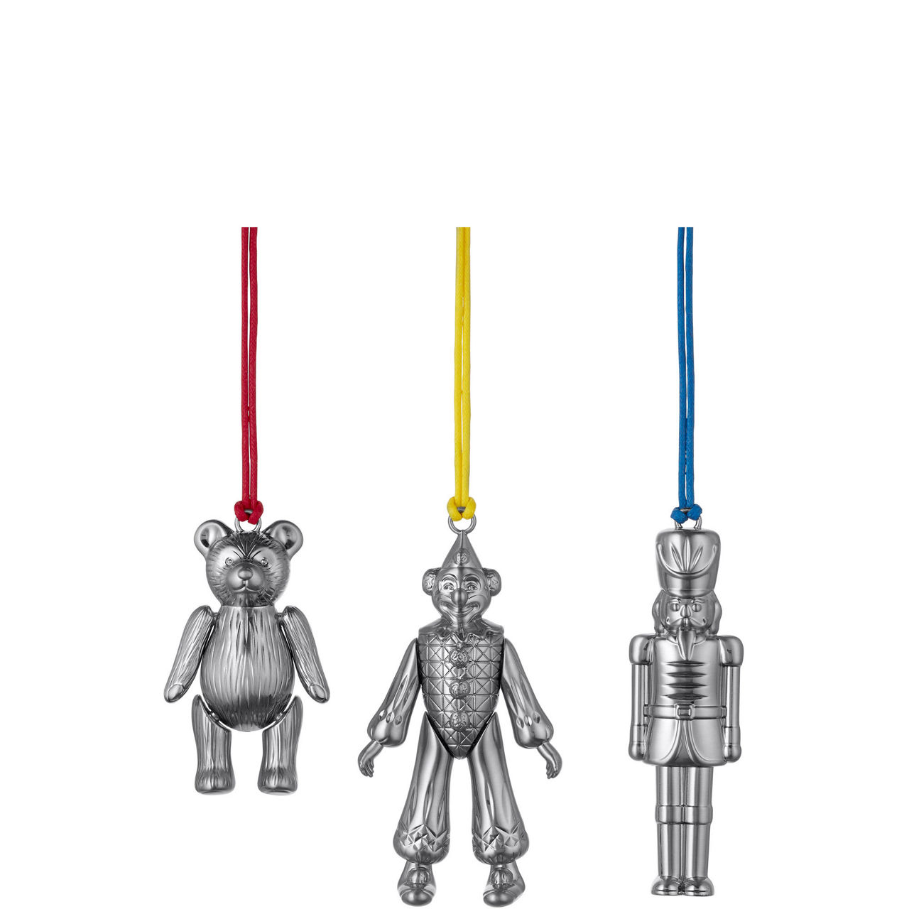 Three-Piece Christmas Clown, Teddy & Nutcracker Tree Decoration Set