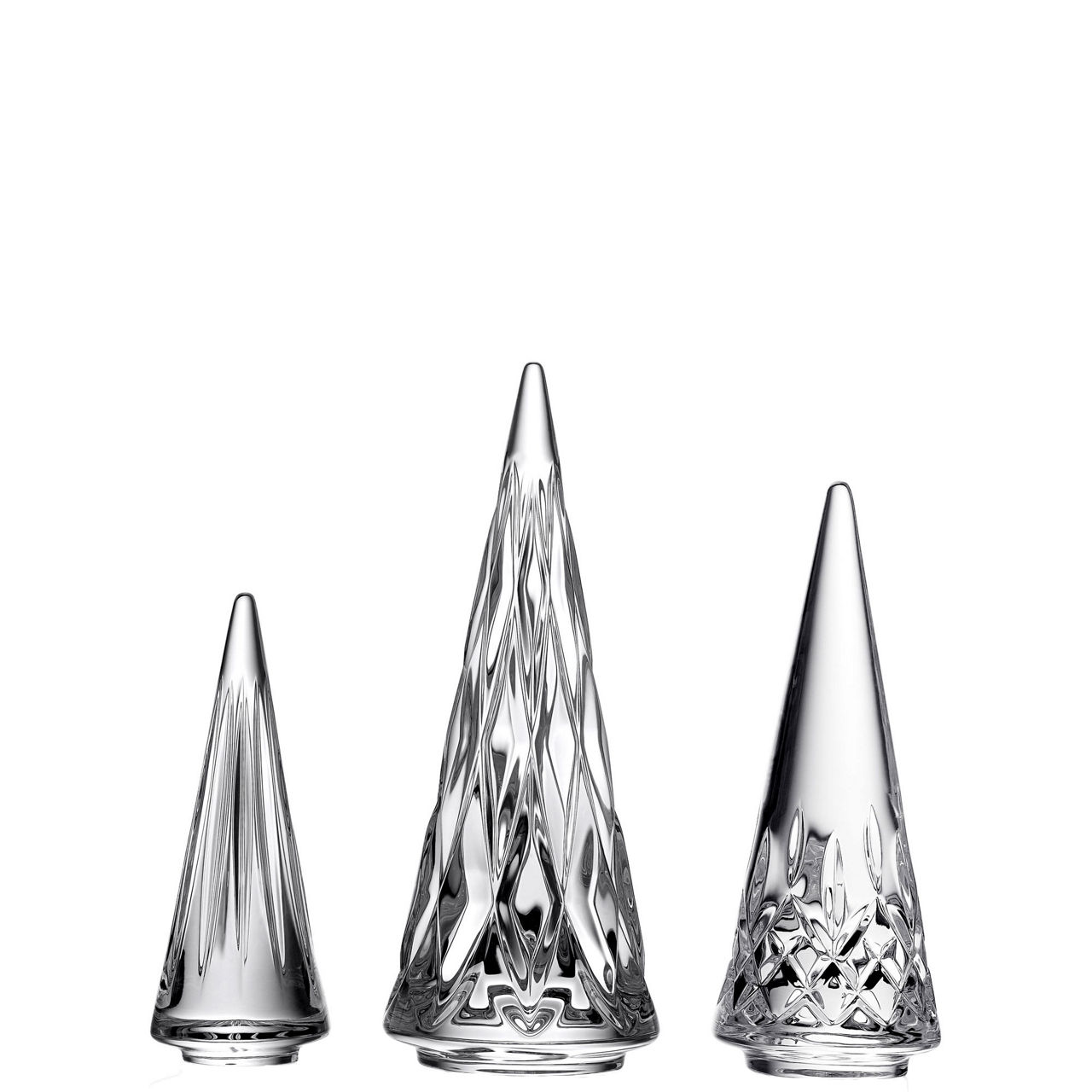 Three-Piece Crystal Standing Christmas Tree Set