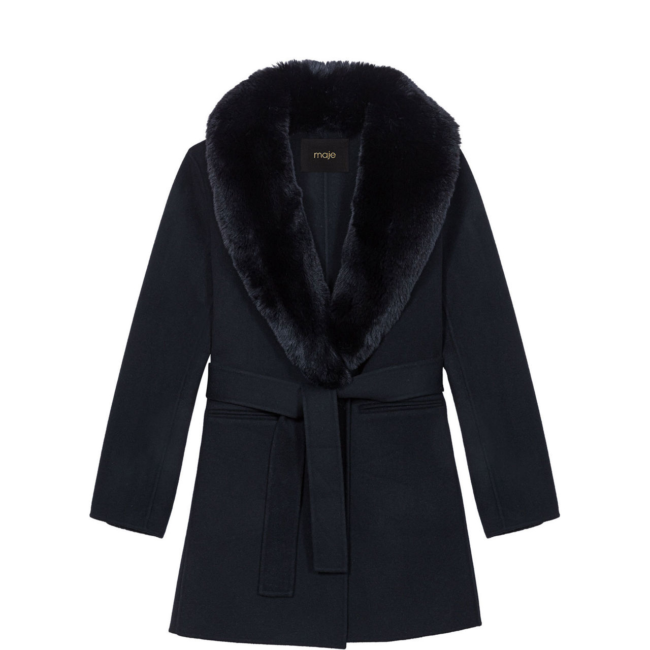 Double-Faced Faux-Fur Lapel Coat