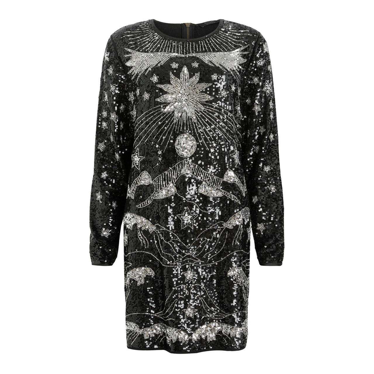 ALLSAINTS Noushka Sequin Embroidered Dress