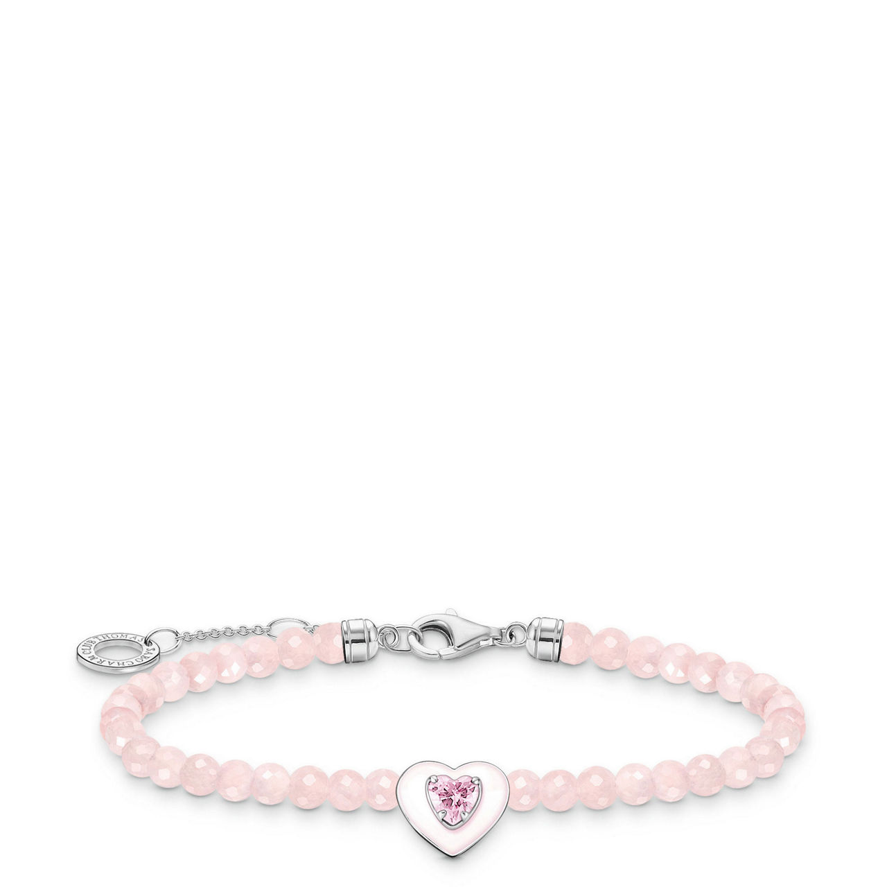 Rose Quartz Beaded Heart Bracelet