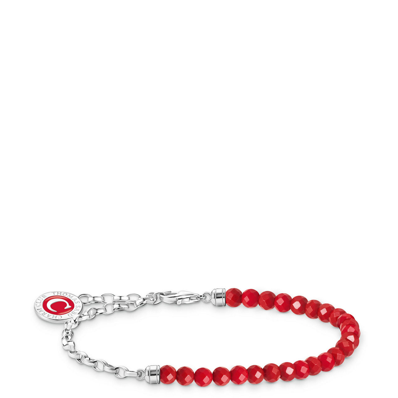 Simulated Coral Charm Bracelet