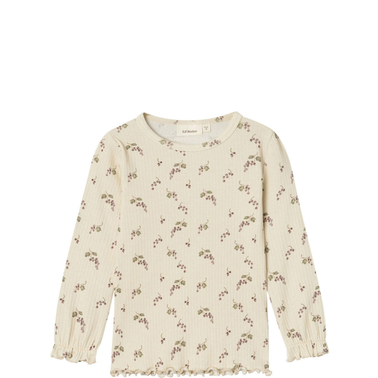 Berry Ribbed Long-Sleeved T-Shirt