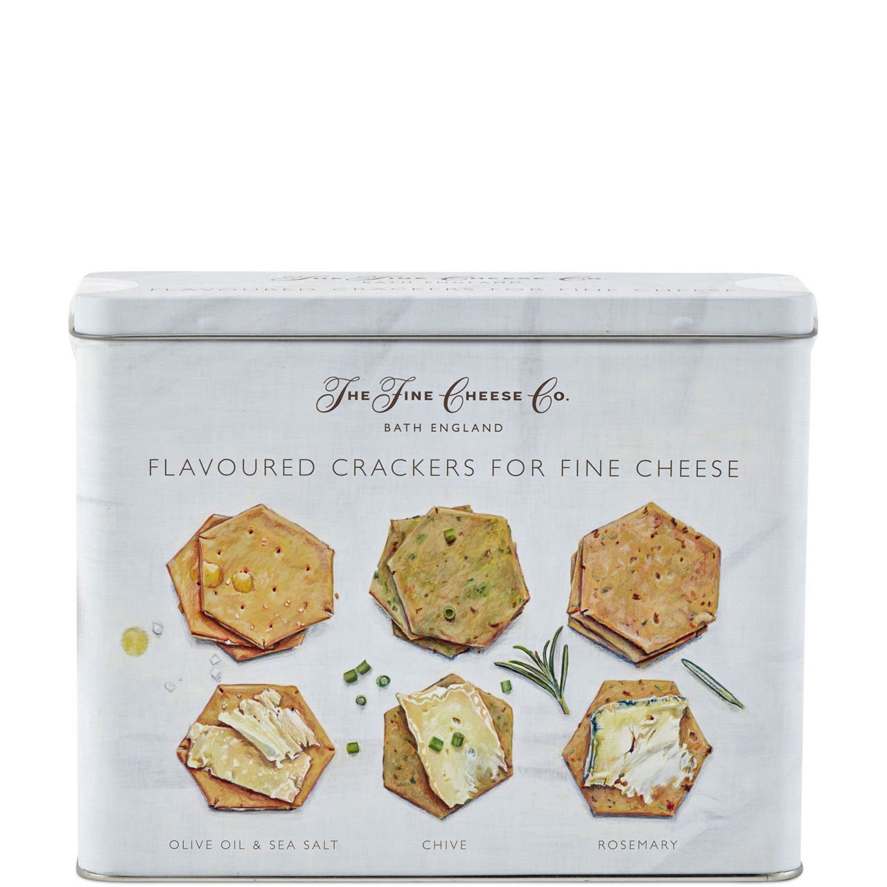 Flavoured Crackers White Gift Tin 375g