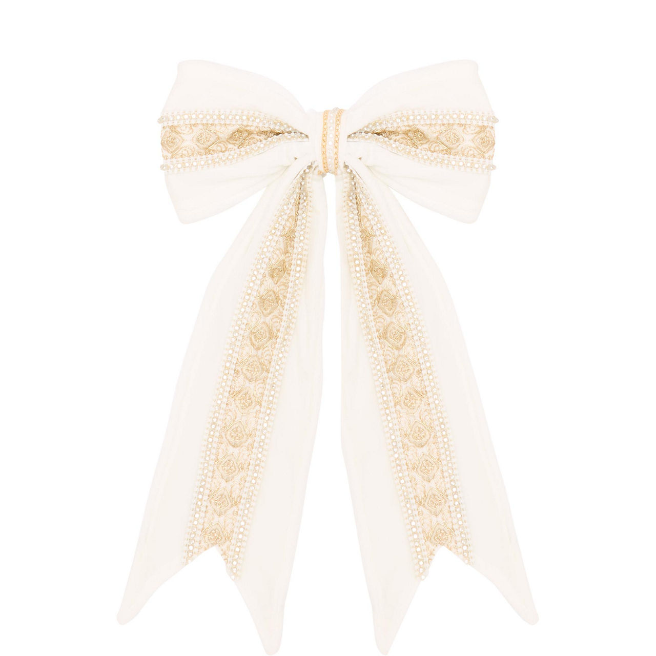 Embellished Velour Pre-Tied Bow