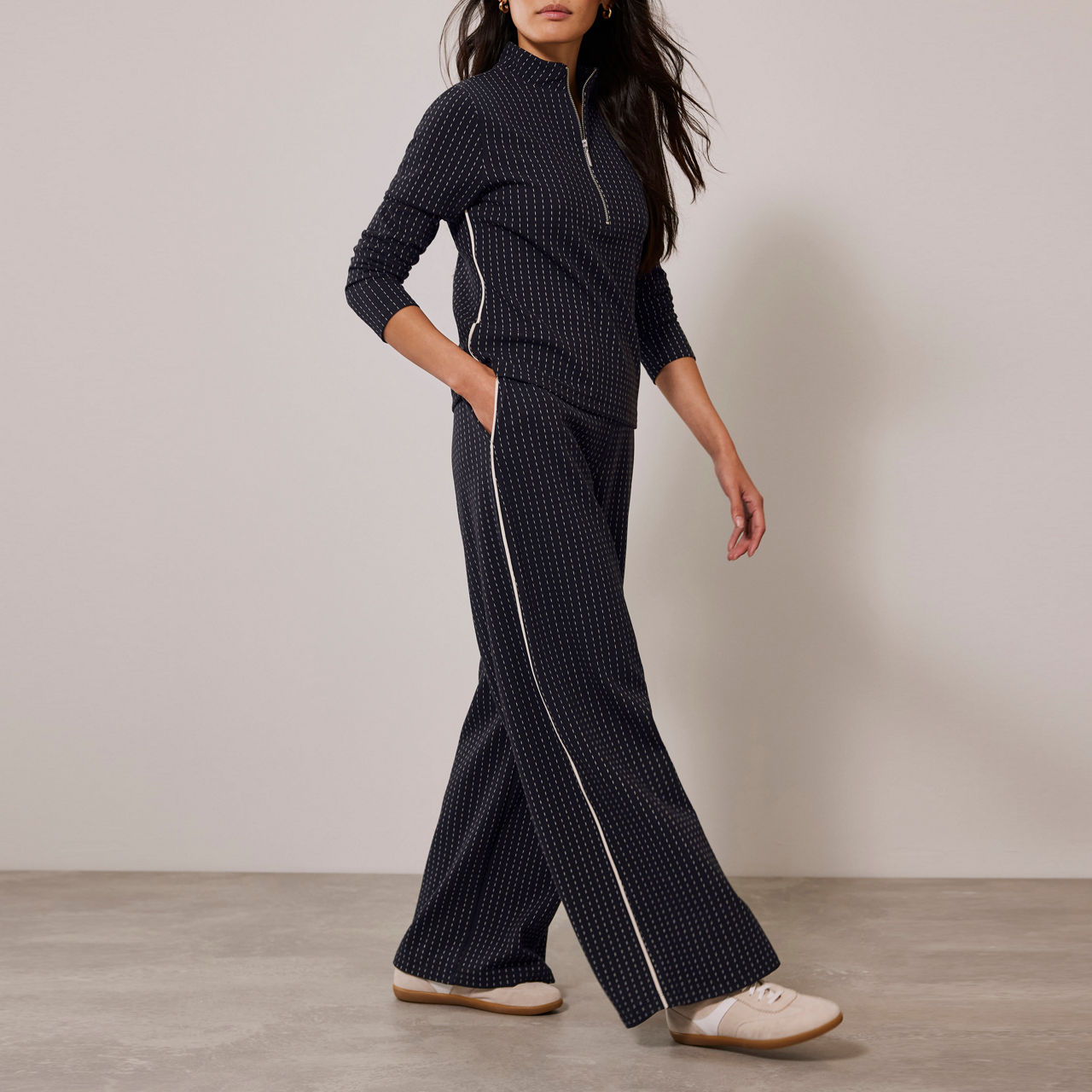 Pinstripe Wide Leg Trousers Pinstripe Wide Leg Trousers