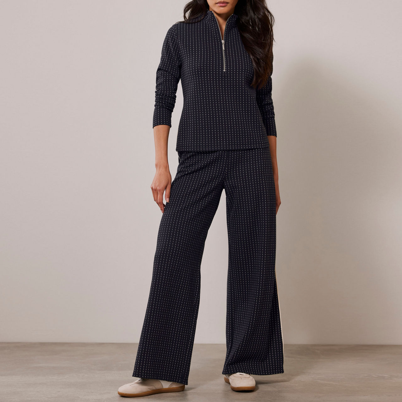 Pinstripe Wide Leg Trousers Pinstripe Wide Leg Trousers