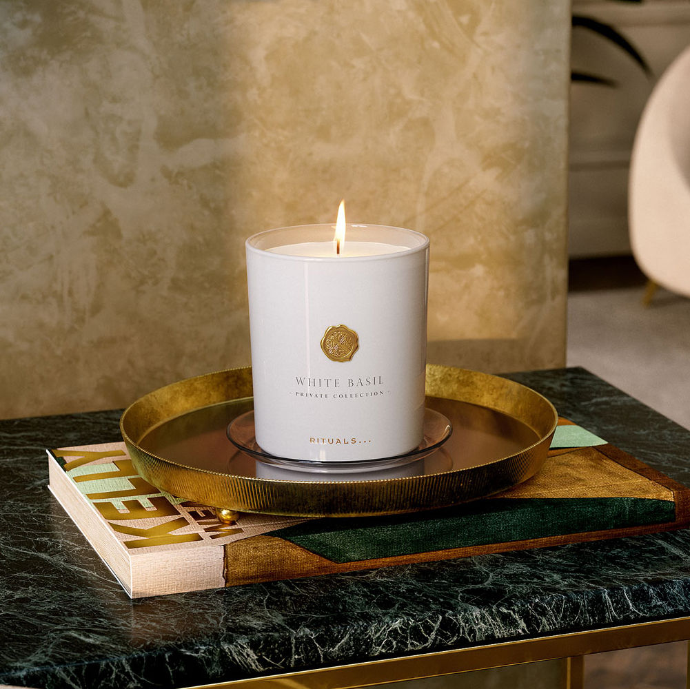 White Basil Scented Candle 360g