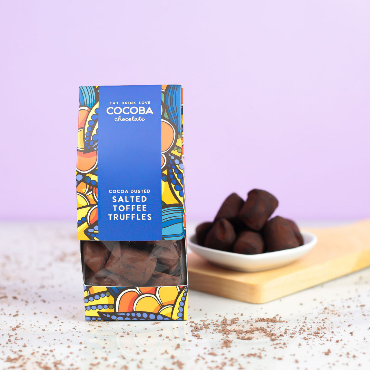 Cocoa Dusted Salted Toffee Truffles 175g