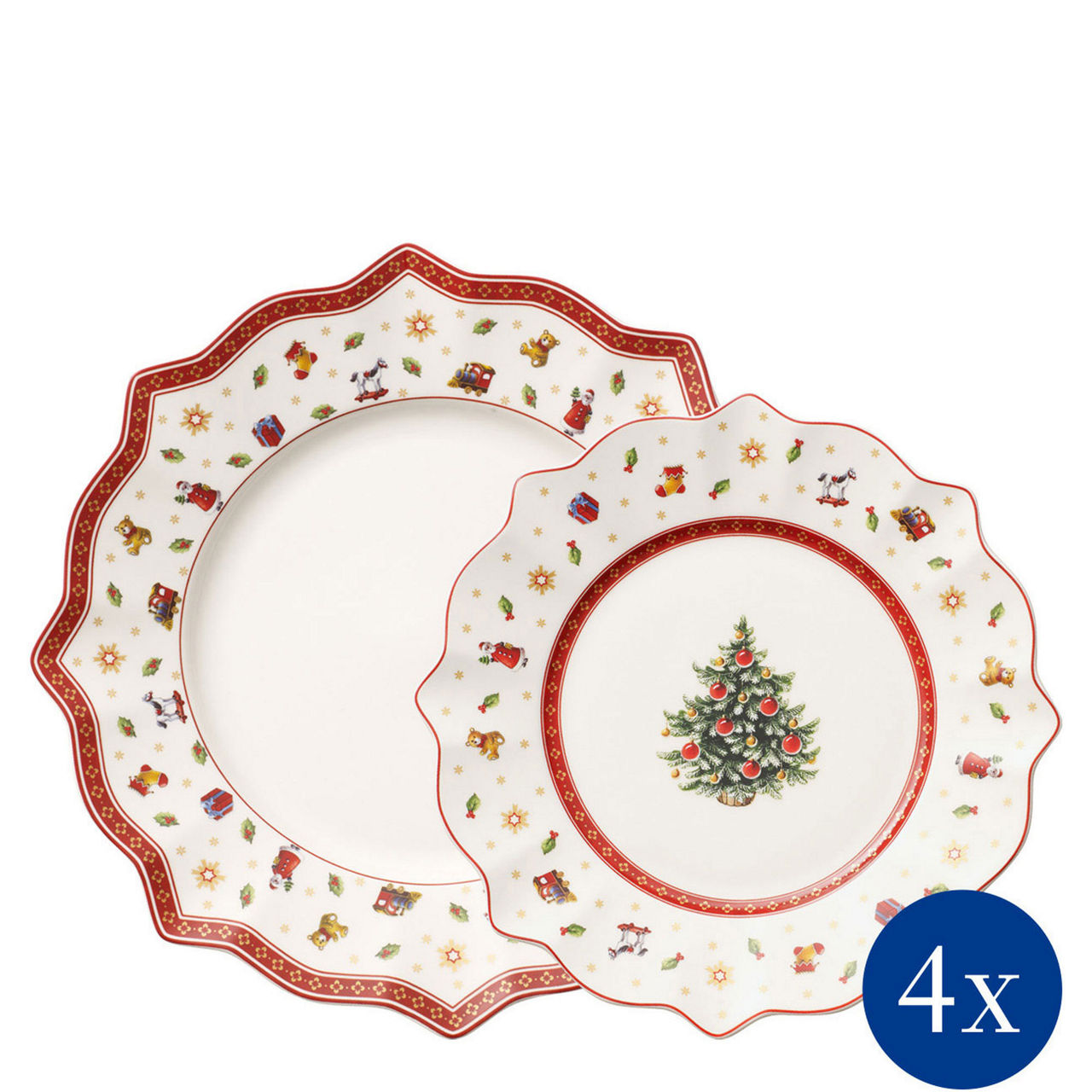 Toy's Delight Eight-Piece Festive Plate Set