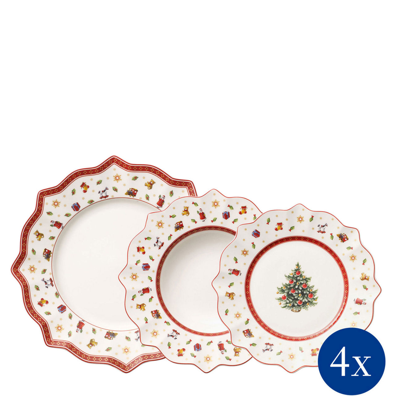 Toy's Delight 12-Piece Festive Plate Set