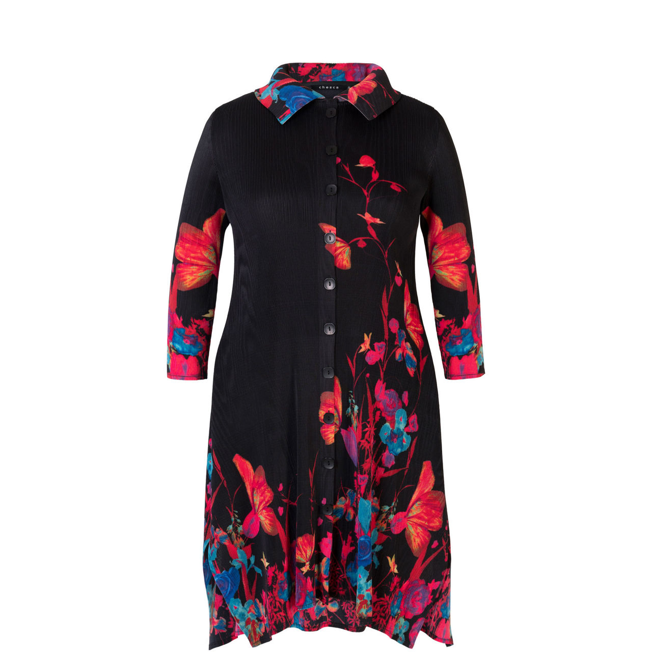 Audrey Placement Floral Pleated Cardigan