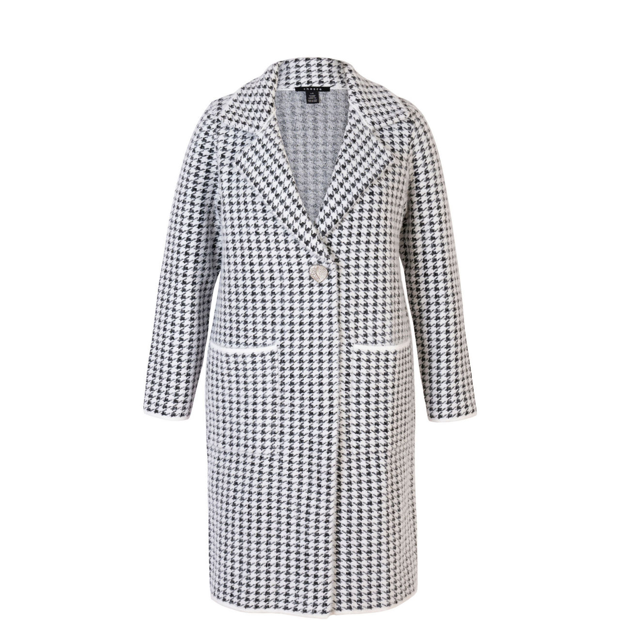 Houndstooth Knitted Coatigan