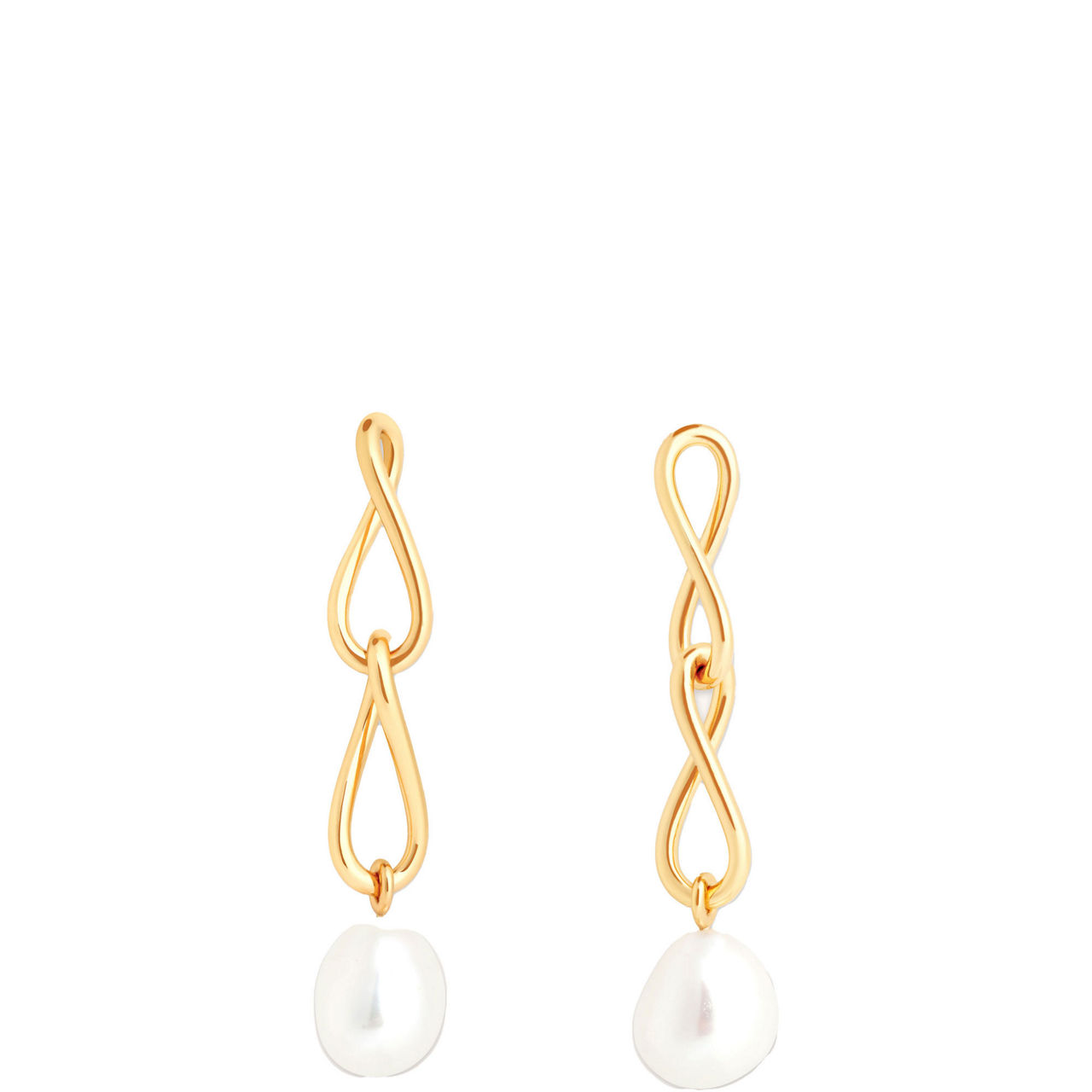 Infinite Pearl Drop Stud Earrings