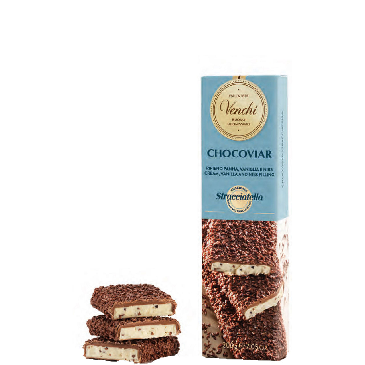 Chocoviar Stracciatella Soft Chocolate Bar 200g