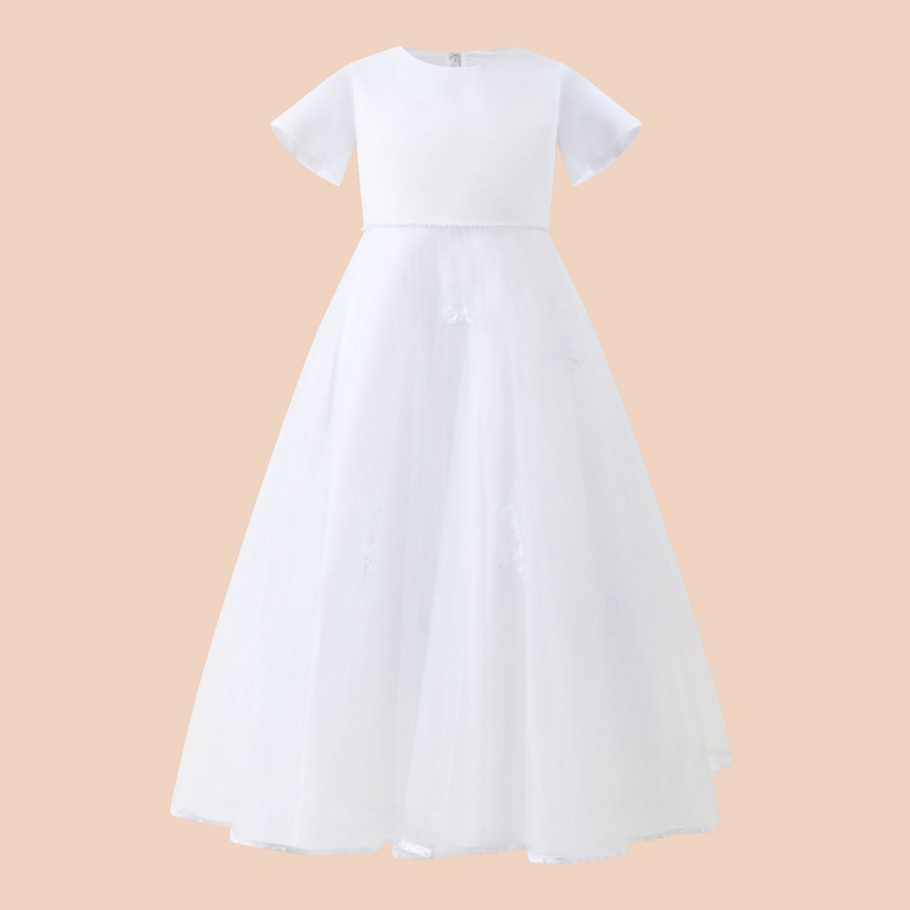 Yolanda Pearl-Belted Communion Dress