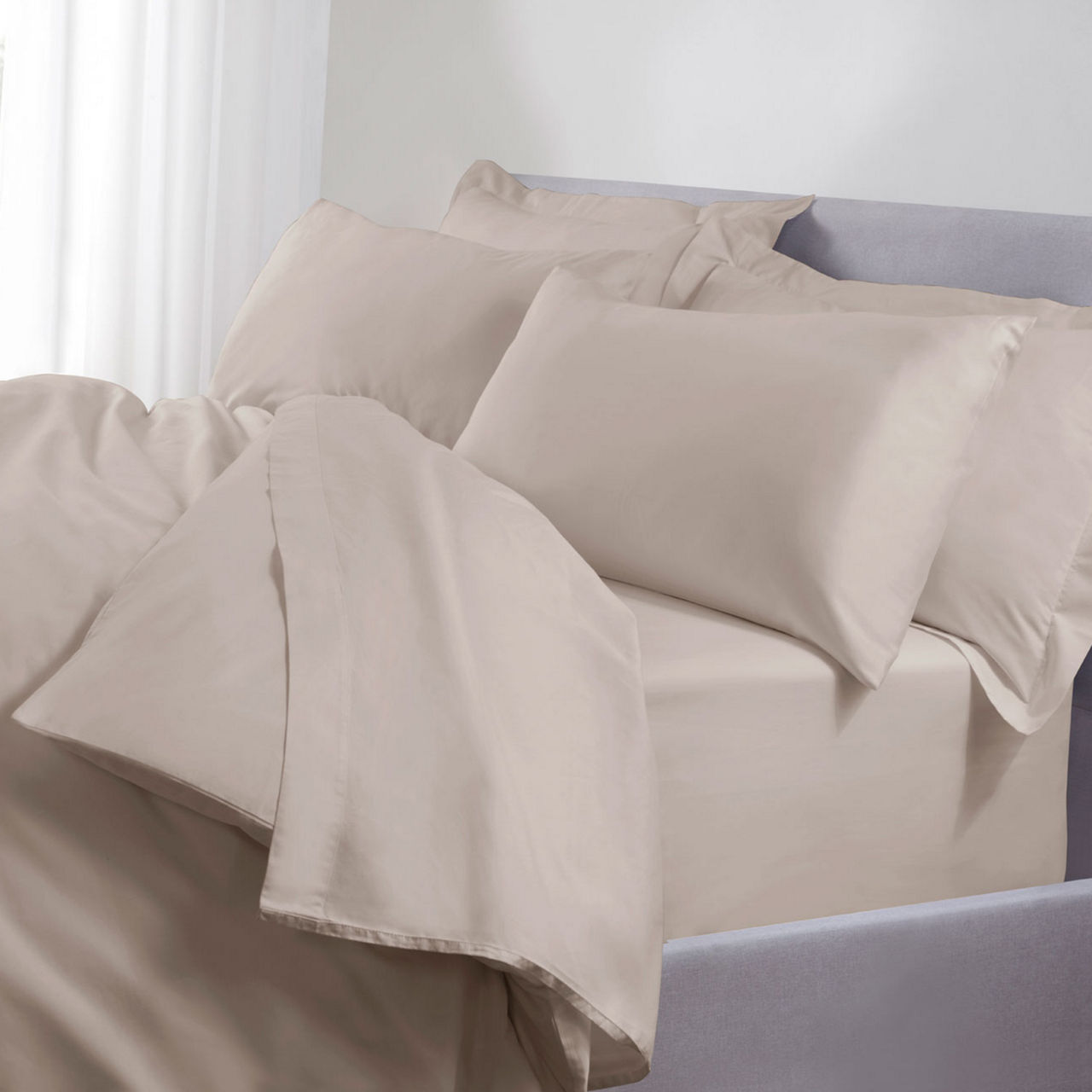 250 Thread Count Cotton Percale Flat Sheet Latte