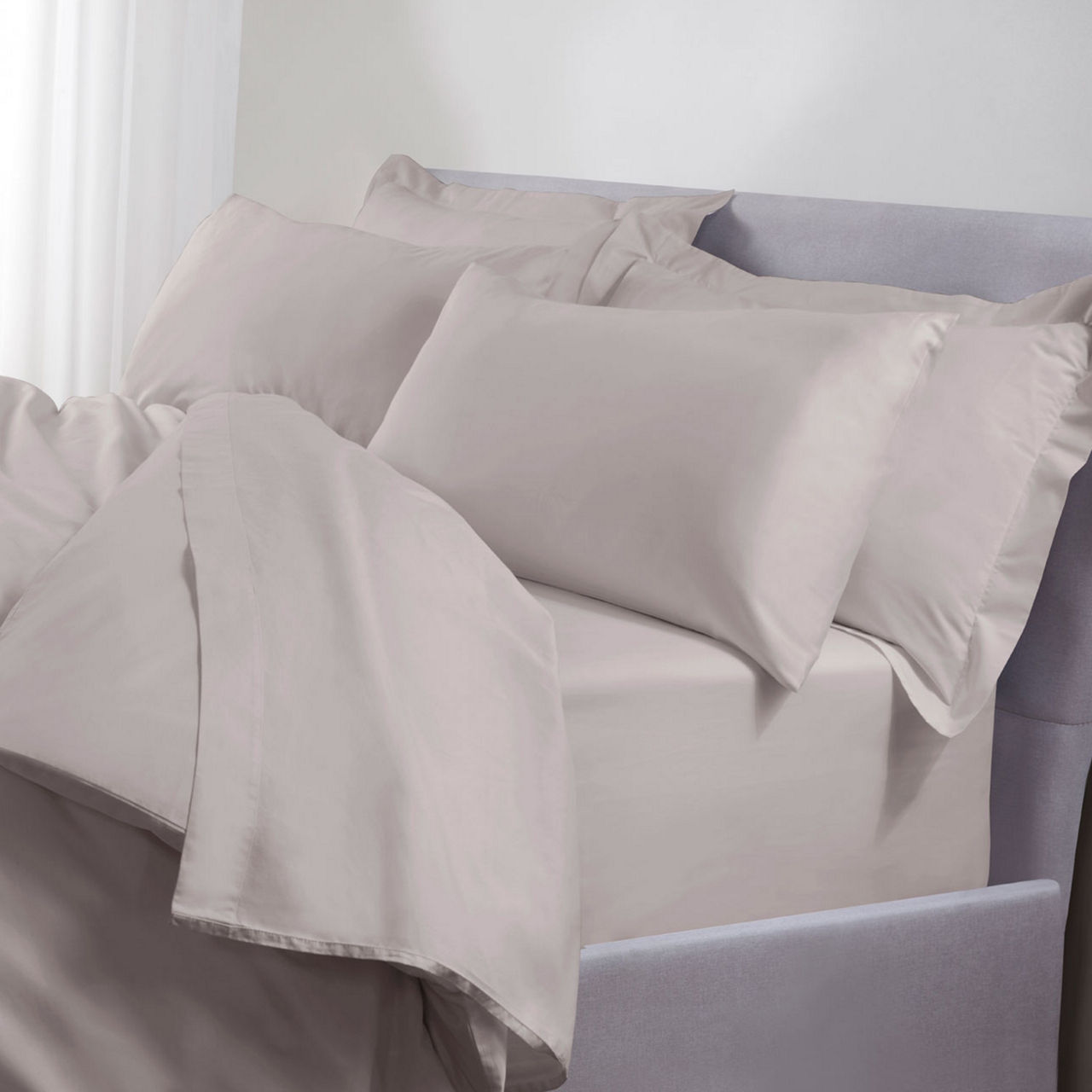 250 Thread Count Cotton Percale Flat Sheet Silver