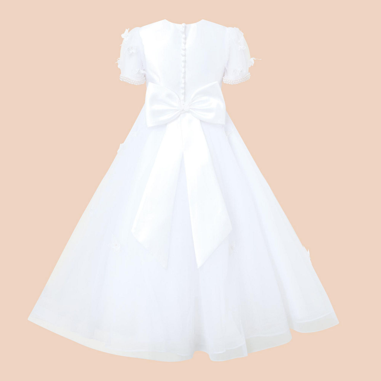 Butterfly  Appliqué Tulle Communion Dress Butterfly  Appliqué Tulle Communion Dress