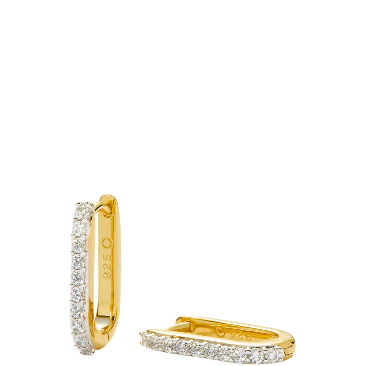 Pave Ovate Huggie Earrings