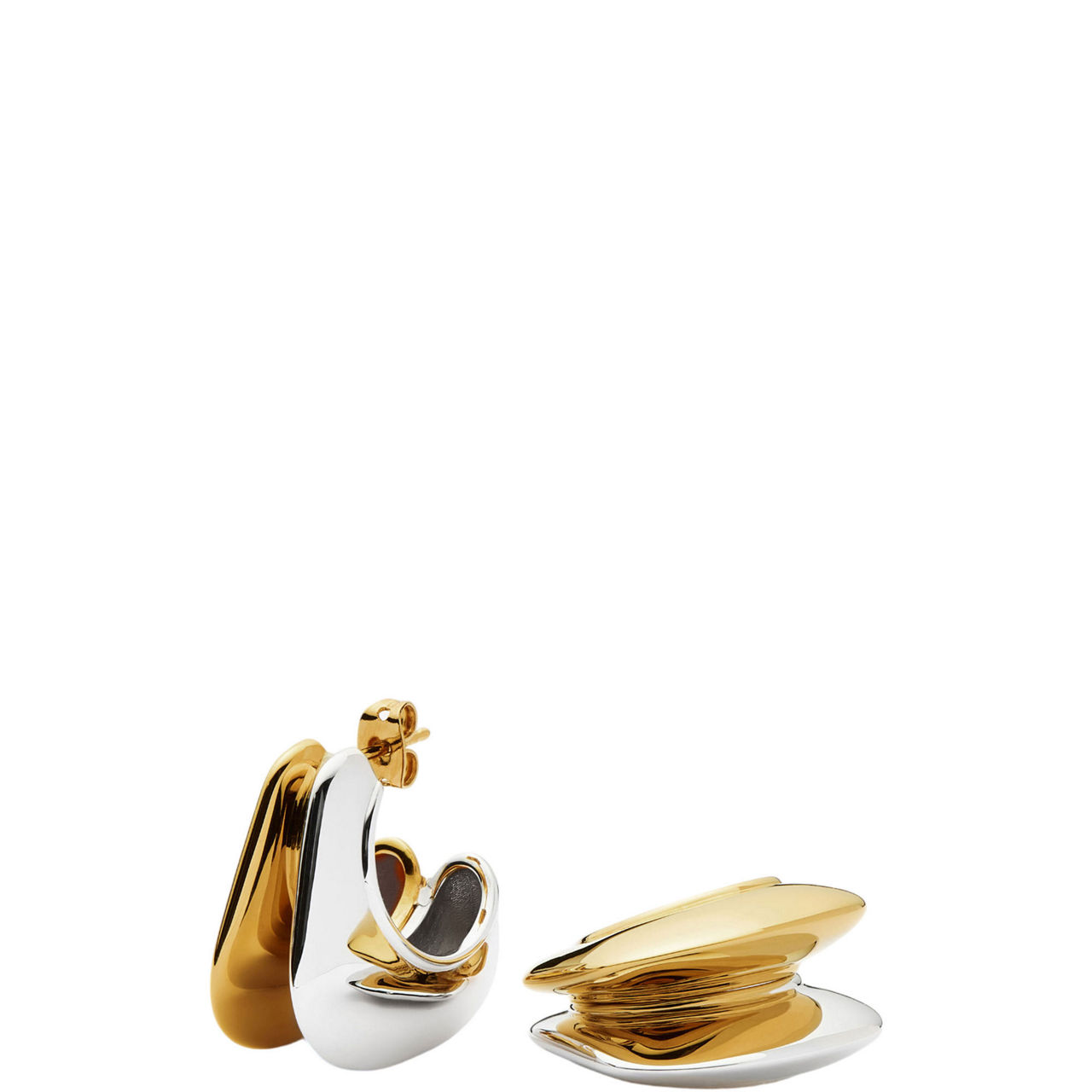 Hera Dome Double Ridge Medium Hoop Earrings