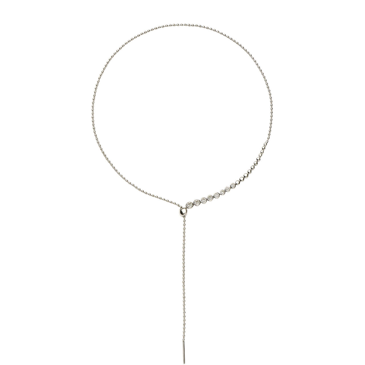 Beaded Stone Slider Lariat Necklace