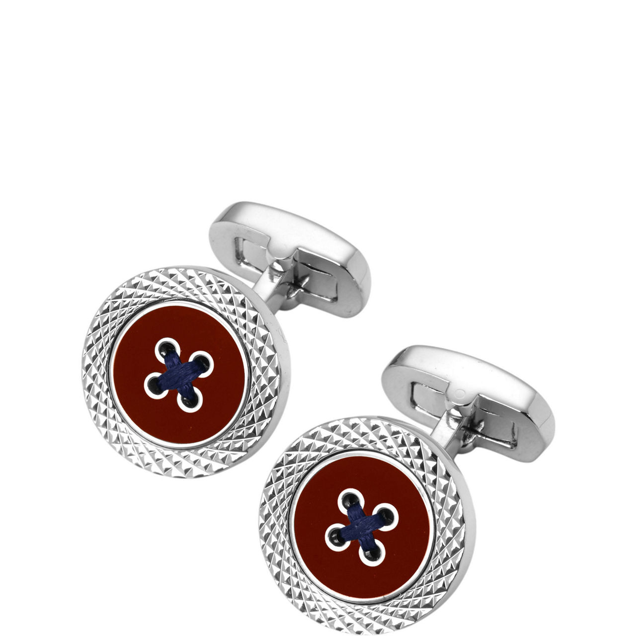 Engraved Edge Button Cufflinks