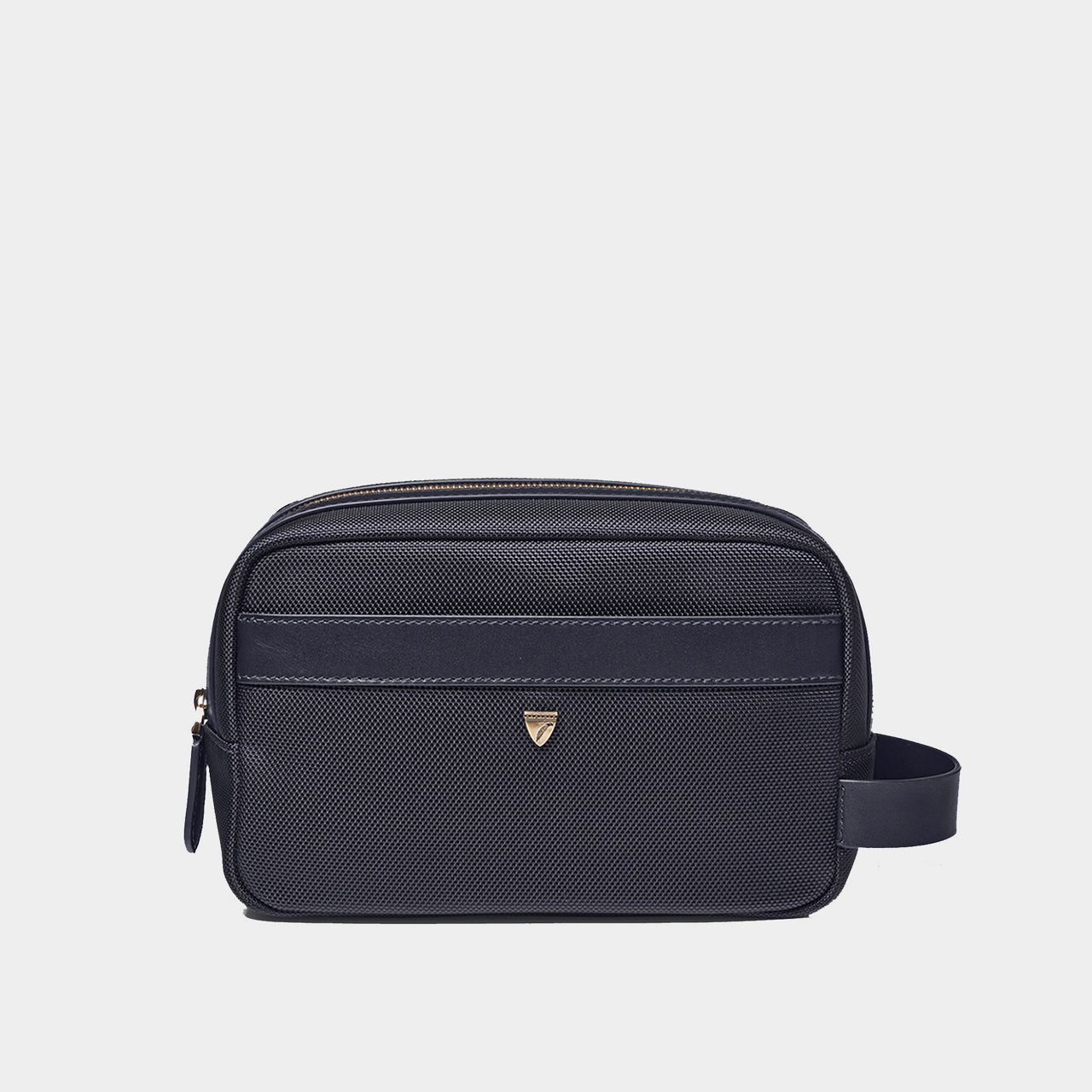 Leather-Trim Canvas Wash Bag