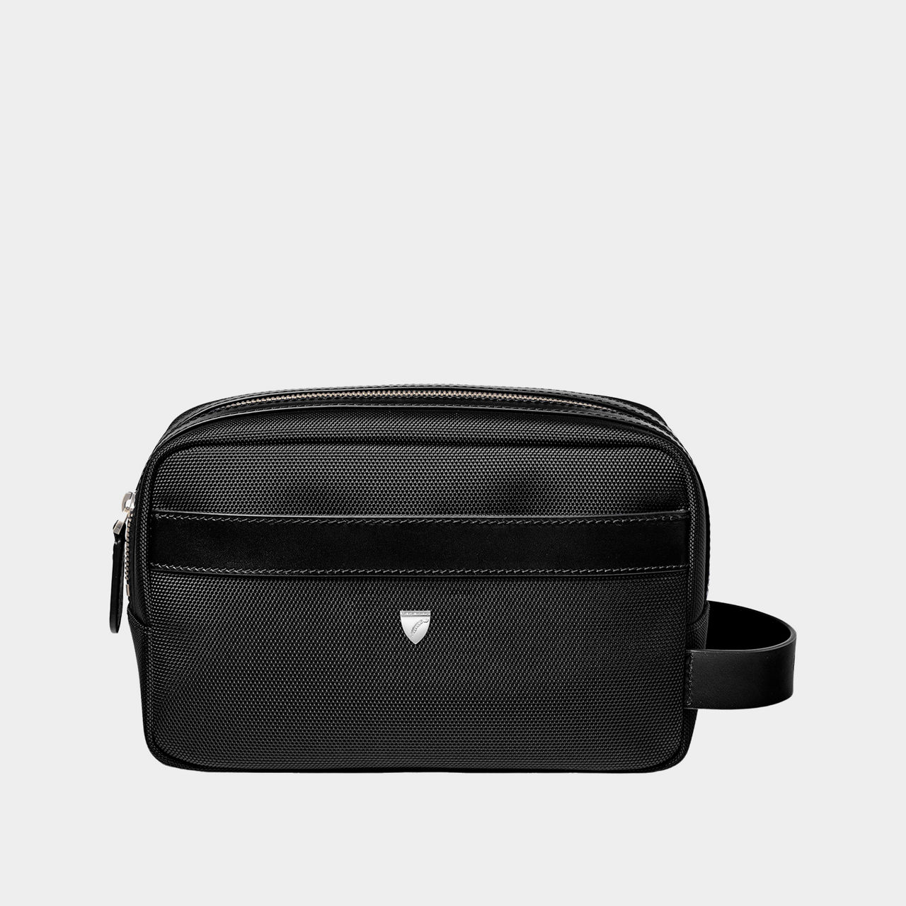 Leather-Trim Canvas Wash Bag