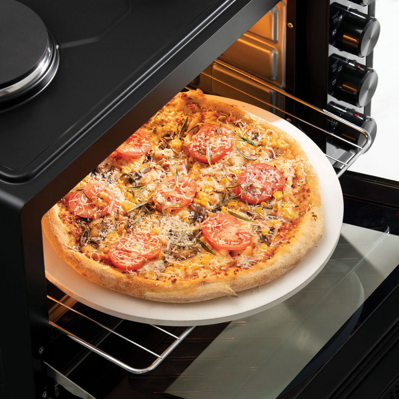 Ceramic Pizza Stone With Holder