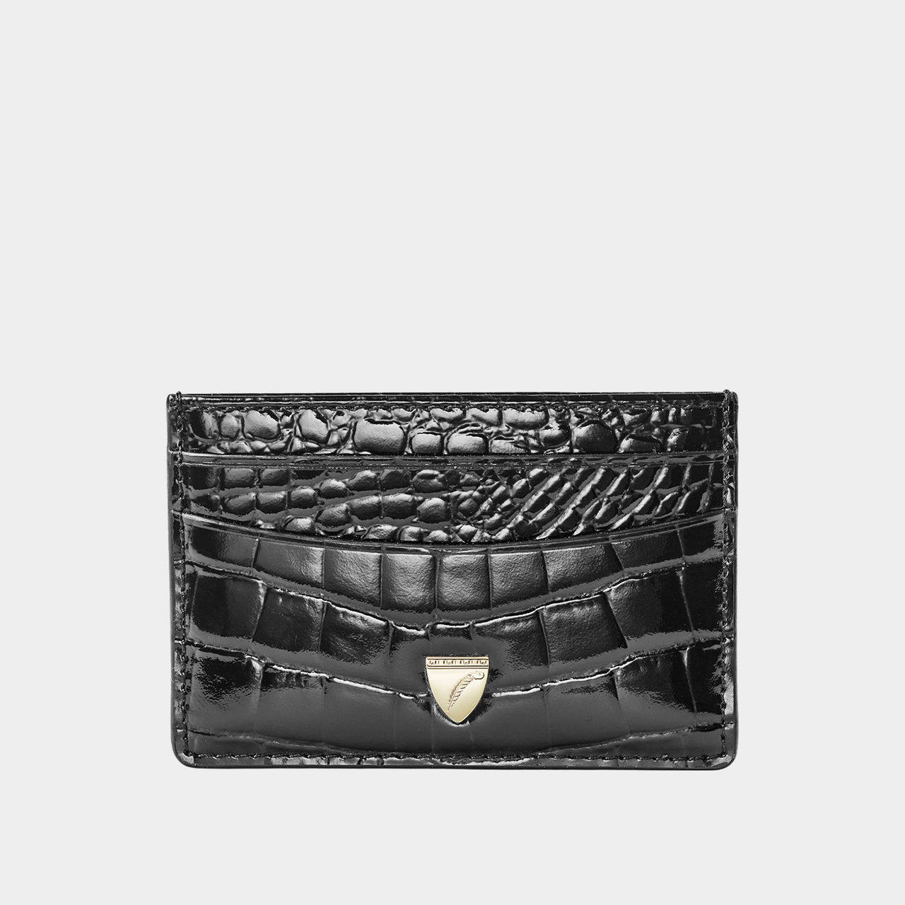 Patent-Croc Leather Cardholder