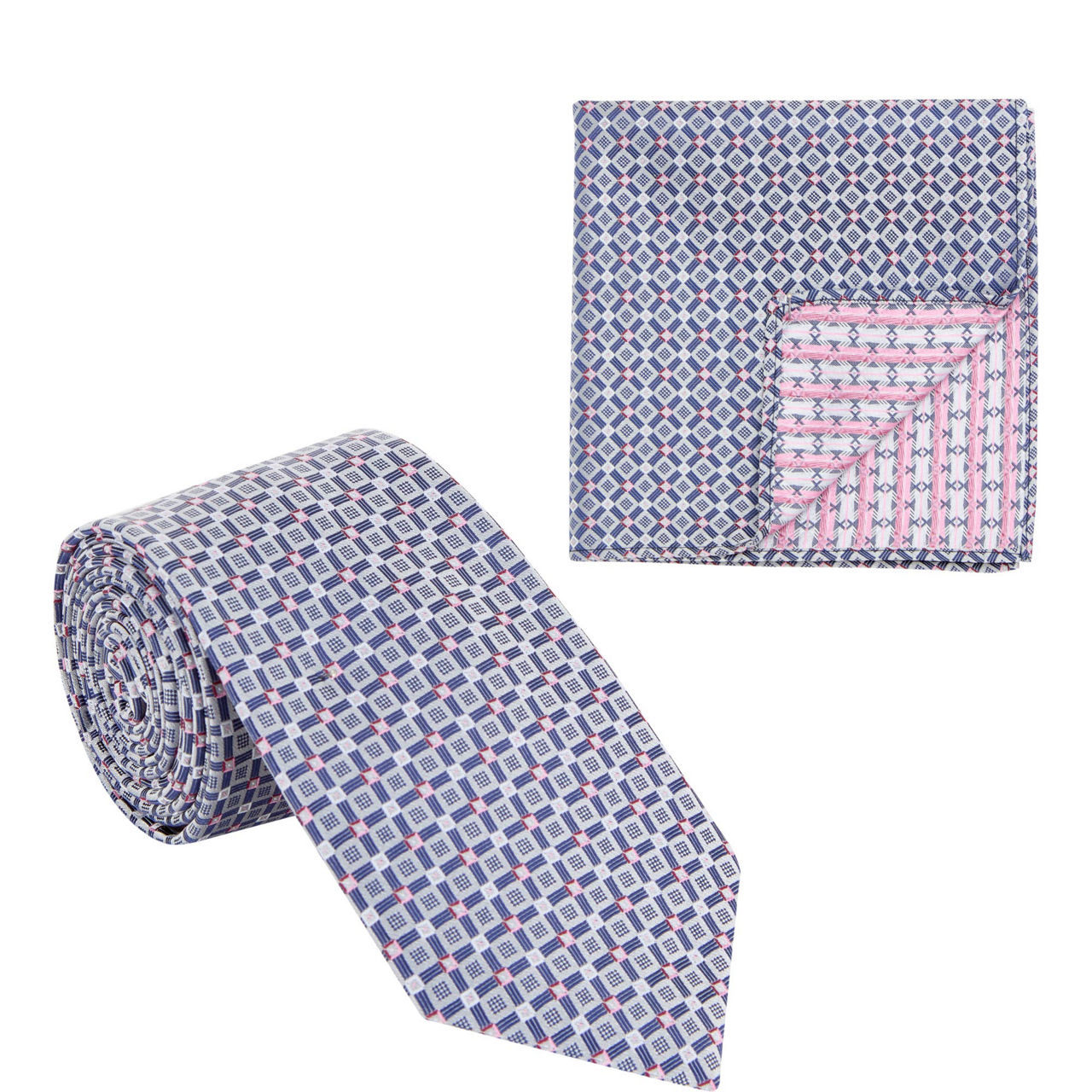 Square Print Tie & Pocket Square