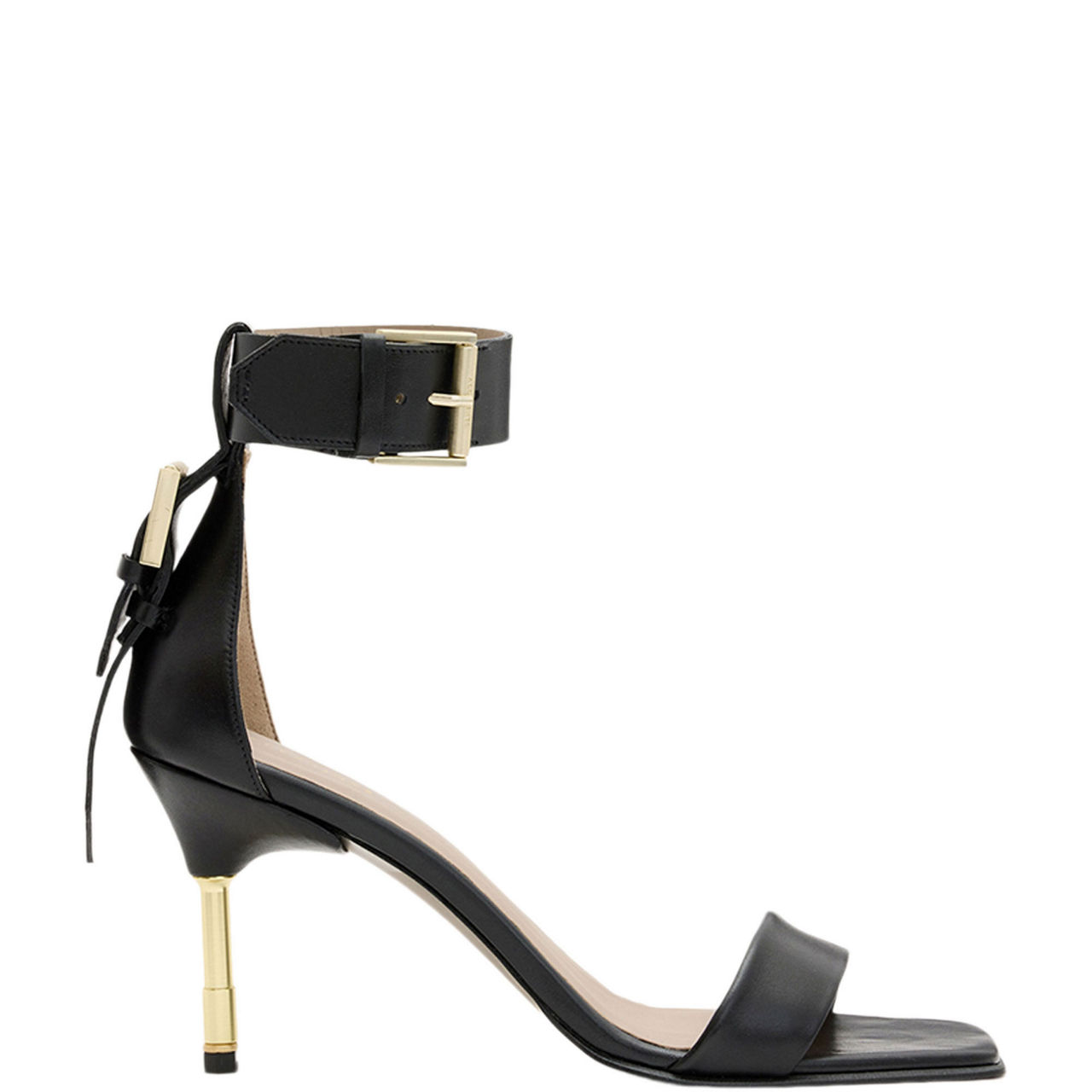 Noir Buckle Heeled Sandals