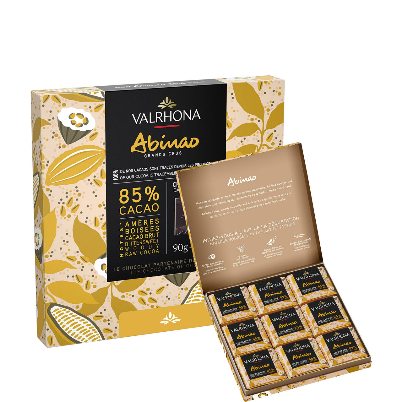 Box 18 Squares Abinao 85% Dark Chocolate 90g