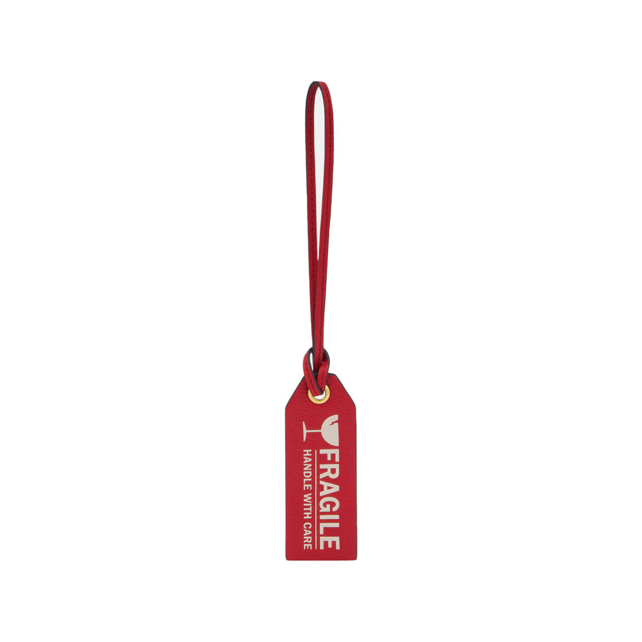 ANYA HINDMARCH Fragile Leather Luggage Tag Charm