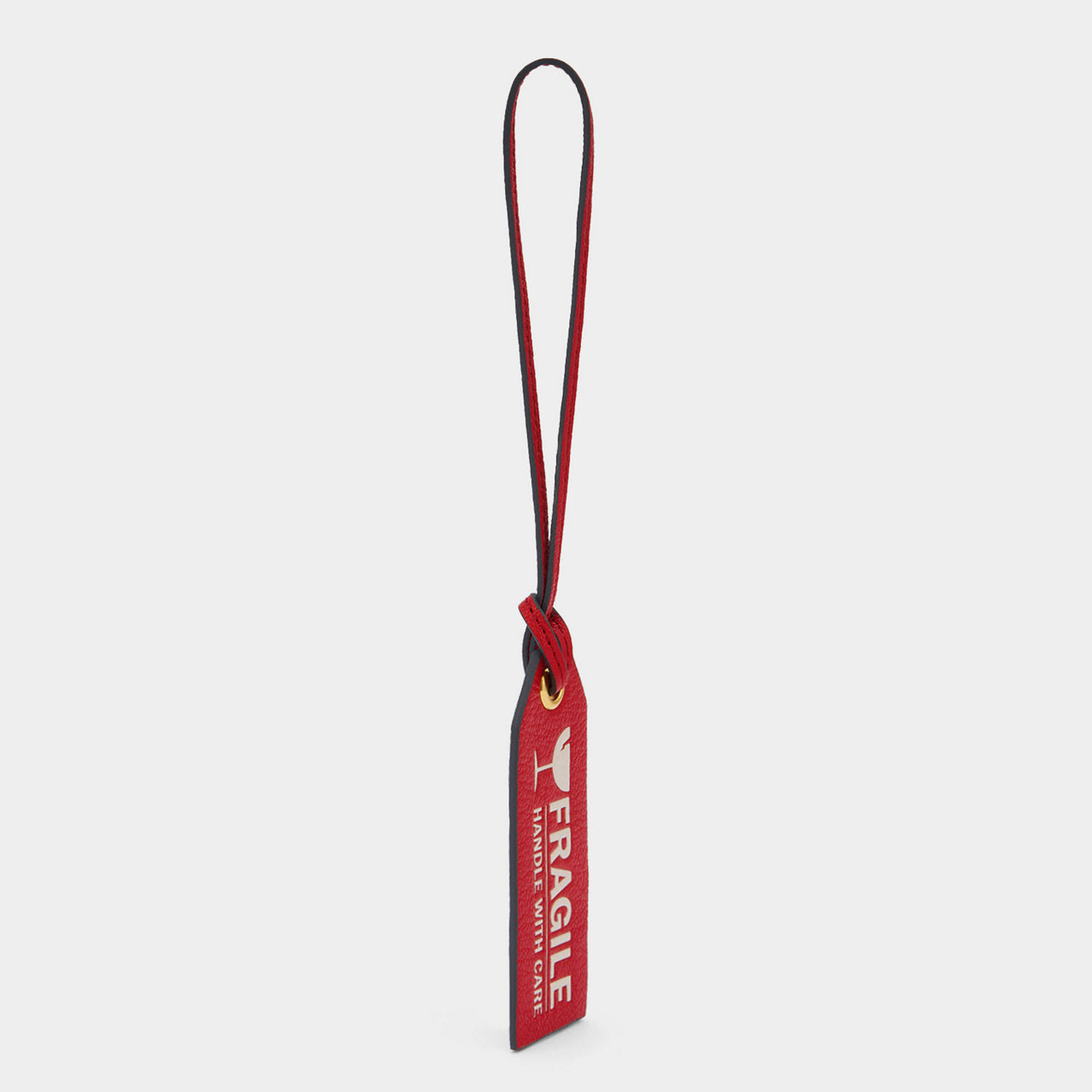 ANYA HINDMARCH Fragile Leather Luggage Tag Charm