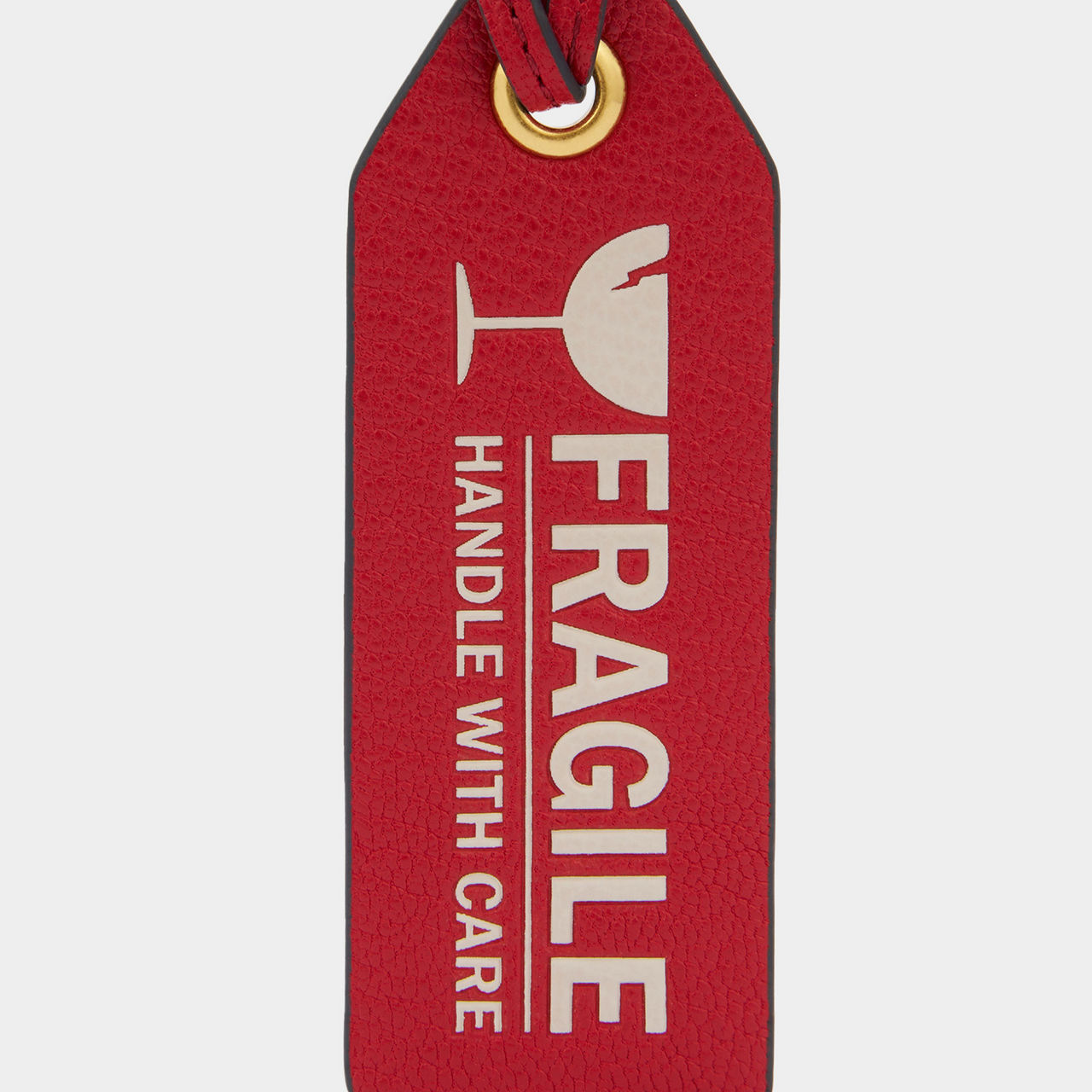 ANYA HINDMARCH Fragile Leather Luggage Tag Charm