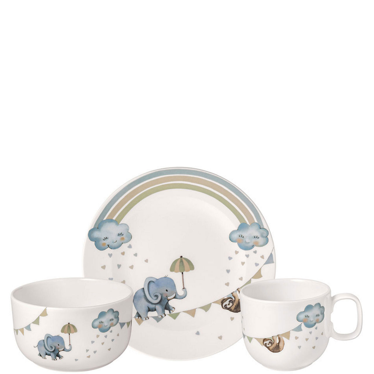 Walk Like An Elephant 3-Piece Crockery Set