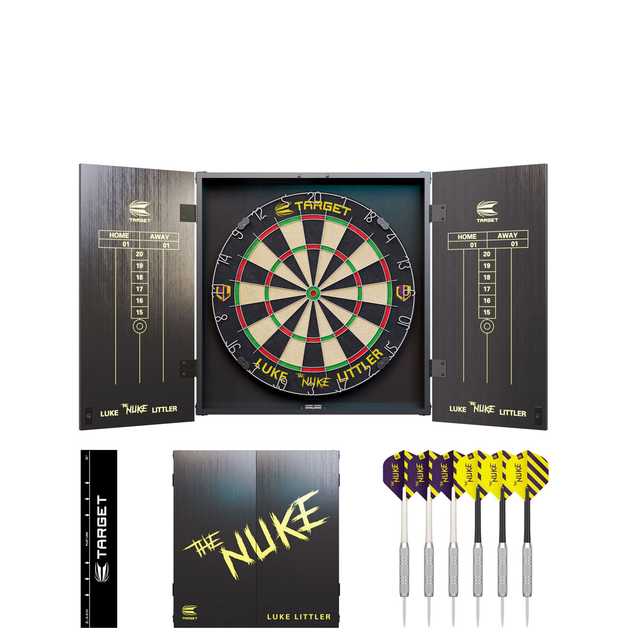 Target Darts Luke Littler Cabinet & Dartboard Set