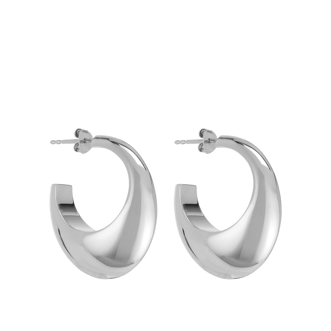 12082 Silver-Tone Hoop Earrings